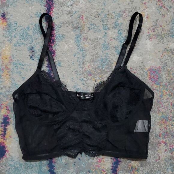 INC Sheer Peplem Blouse w/Gold Metallic & Bell Sleeves with Free Bralette - Picture 11 of 15